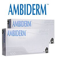 GUANTE DE NITRILO NO ESTERÍL COLOR NEGRO TALLAS CH-MED AMBIDERM