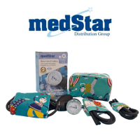 BAUMANOMETRO ANEROIDE PEDIATRICO AZUL CON FIGURAS MEDSTAR HS-20C