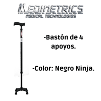 BASTON DE ALUMINIO MANGO SUAVE 4 APOYOS NINJA SPB7524
