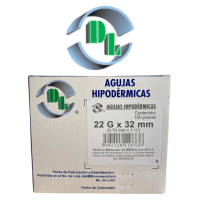 AGUJAS HIPODERMICAS GRIS 22G X 32MM DL CAJA CON 100 PIEZAS