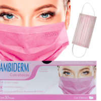 CUBREBOCA 3 PLIEGOS ROSA CAJA C/50 PZAS AMBIDERM