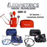 KIT BAUMANOMETRO CON ESTETOSCOPIO 5881-D VARIOS COLORES MEDIMETRICS