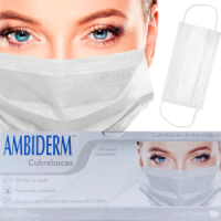 CUBREBOCA 3 PLIEGOS BLANCO CAJA C/50 PZAS AMBIDERM