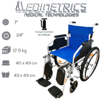 SILLA DE RUEDAS CON DESCANSA PIES Y ELEVAPIERNAS DESMONTABLES MEDIMETRICS SP7403