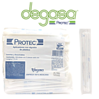 APLICADORES CON ALGODON DE PLASTICO ESTERILES PROTEC PAQUETE DE 100 BLISTER CON 3PZAS C/U