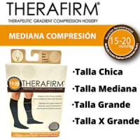 CALCETÍN MEDIANA COMPRESIÓN CABALLERO COLOR BEIGE THERAFIRM TALLA CH-MED-GDE-XGDE TH68363
