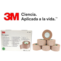 CINTA MICROPORE DE 2.5 CENTIMETROS X 9.1METROS COLOR PIEL CAJA CON 12PZAS 1533-1