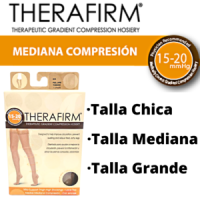 MEDIA MEDIANA COMPRESIÓN CON ENCAJE COLOR PIEL THERAFIRM TALLA CH-MED-GDE TH68450