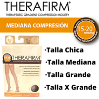 MEDIA MEDIANA COMPRESION CON ENCAJE COLOR NEGRO THERAFIRM TALLA CH-MED-GDE-XGDE TH68415