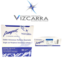 CATÉTER INTRAVENOSO DESECHABLE AZUL PUNZOCAT 19G X 3/4'' (19mm) CAJA CON 50 PIEZAS