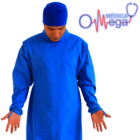 BATA PARA CIRUJANO AZUL PLUMBAGO TALLAS CH-MED Y GDE-XGDE