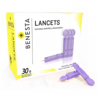 LANCETAS ESTÉRILES Y DESECHABLES 30G CAJA CON 100PZAS