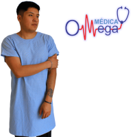 BATA PARA PACIENTE ESTAMPADA UNISEX TALLAS CH-MED Y GDE-XGDE