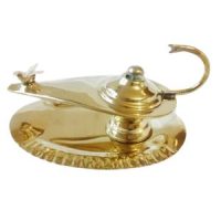 LAMPARA CON CHAROLA EN LATÓN